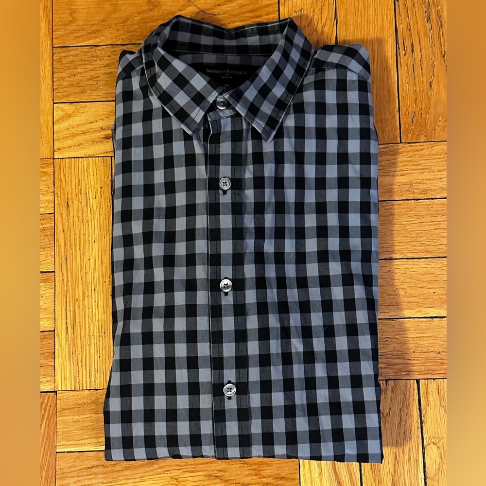 Banana Republic Slim Fit gingham button down size M